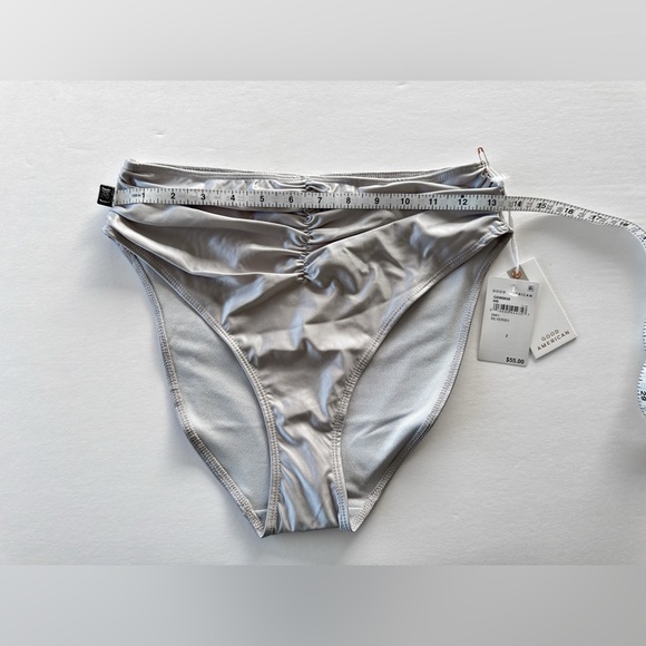 Good American Good Waist Ruched Bikini Bottom, New With Tags, Silver - Picture 6 of 10
